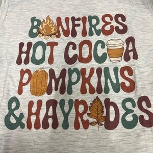 Bonfires Hot Cocca Pumpkins Hayrides NEW FALL short sleeved T-shirt NEW Sz 2X